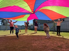 Parachute play at Cubby Club